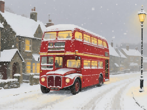 bus in the winter Electric bus in winter conditions