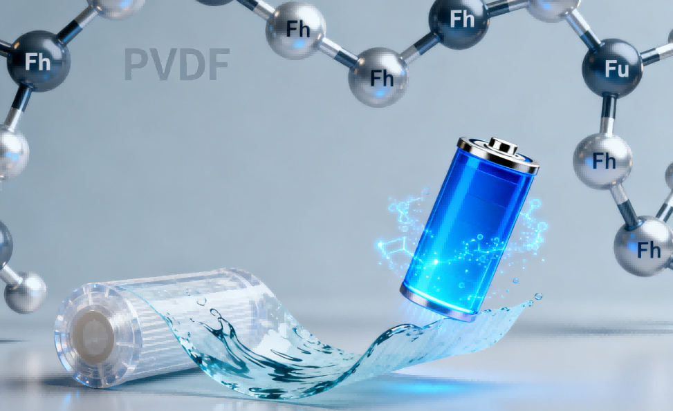 PVDF Applications Diagram showing various applications of PVDF in technology, energy, and industry.